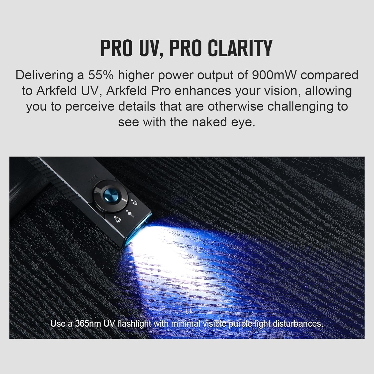 Arkfeld Pro Flat EDC LED Flashlight with UV, Laser & 1300 Lumens Output