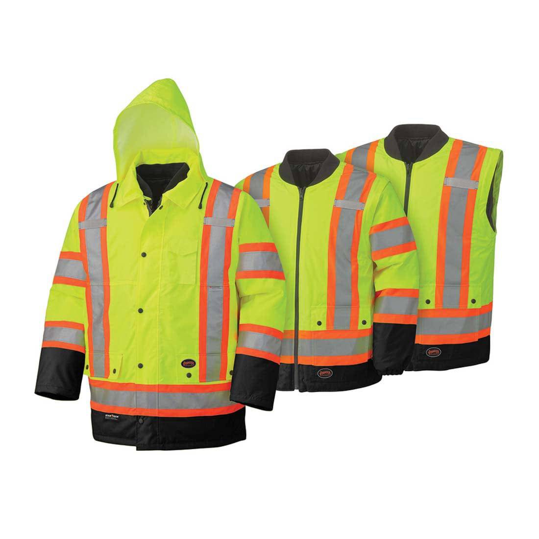 Pioneer High-Visibility 6-in-1 Waterproof Parka for Enhanced Safety