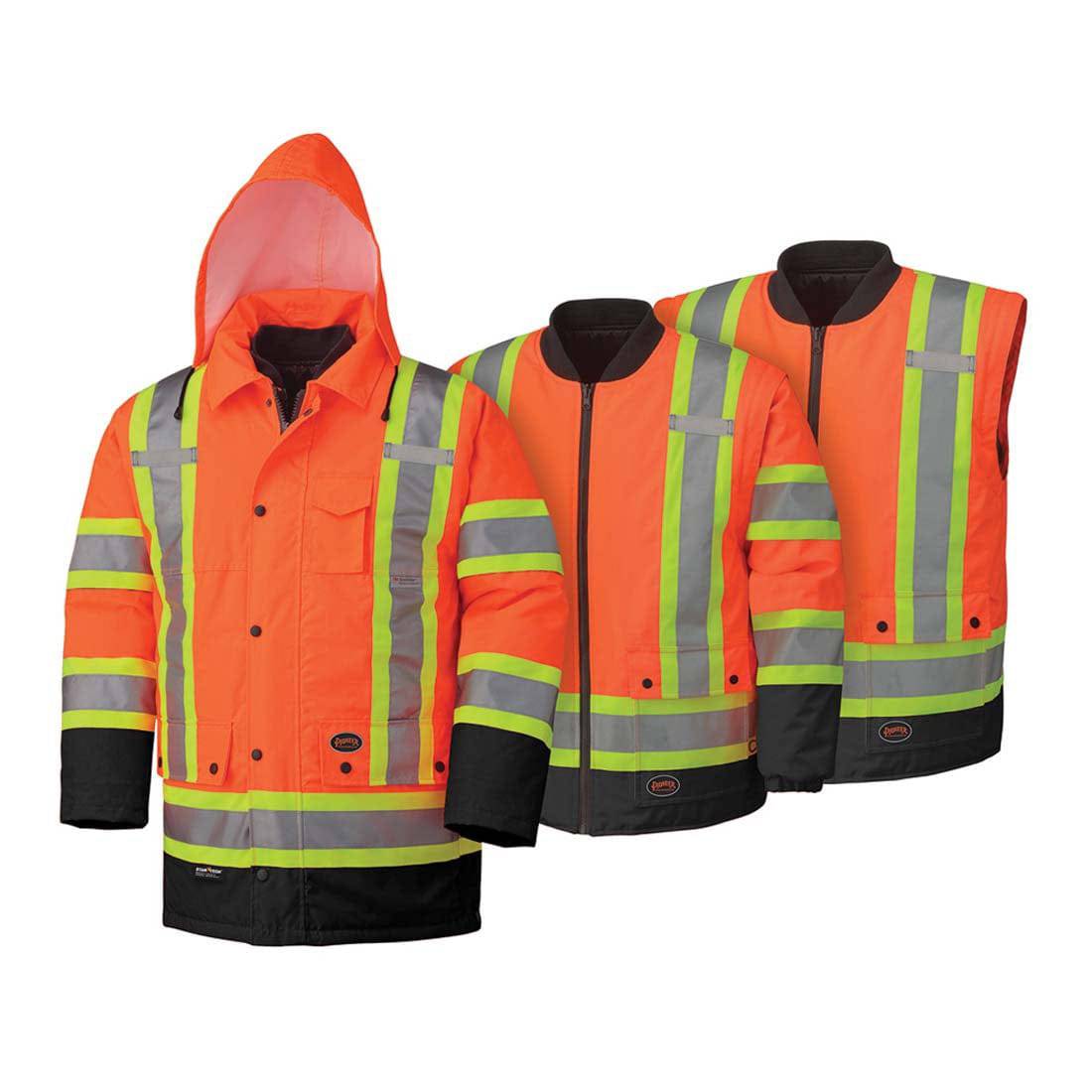 Pioneer High-Visibility 6-in-1 Waterproof Parka for Enhanced Safety