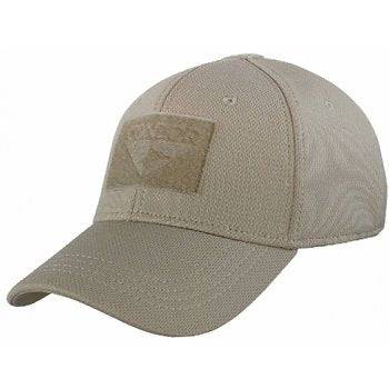 Flexible Condor Polyester Fitted Cap with Embroidered Eyelets and Patch Panels
