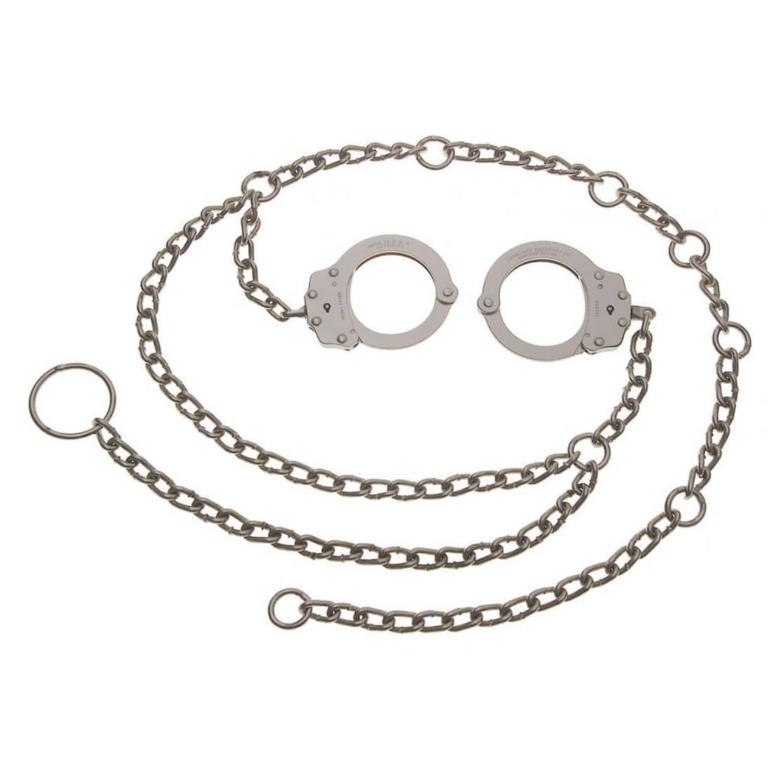 Peerless 7002C High - Security Waist Chain with Handcuffs Positioned at Hips for Special Security Scenarios