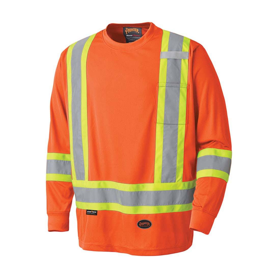 Pioneer High-Visibility Birdseye Design Long-Sleeved Safety Work Shirt