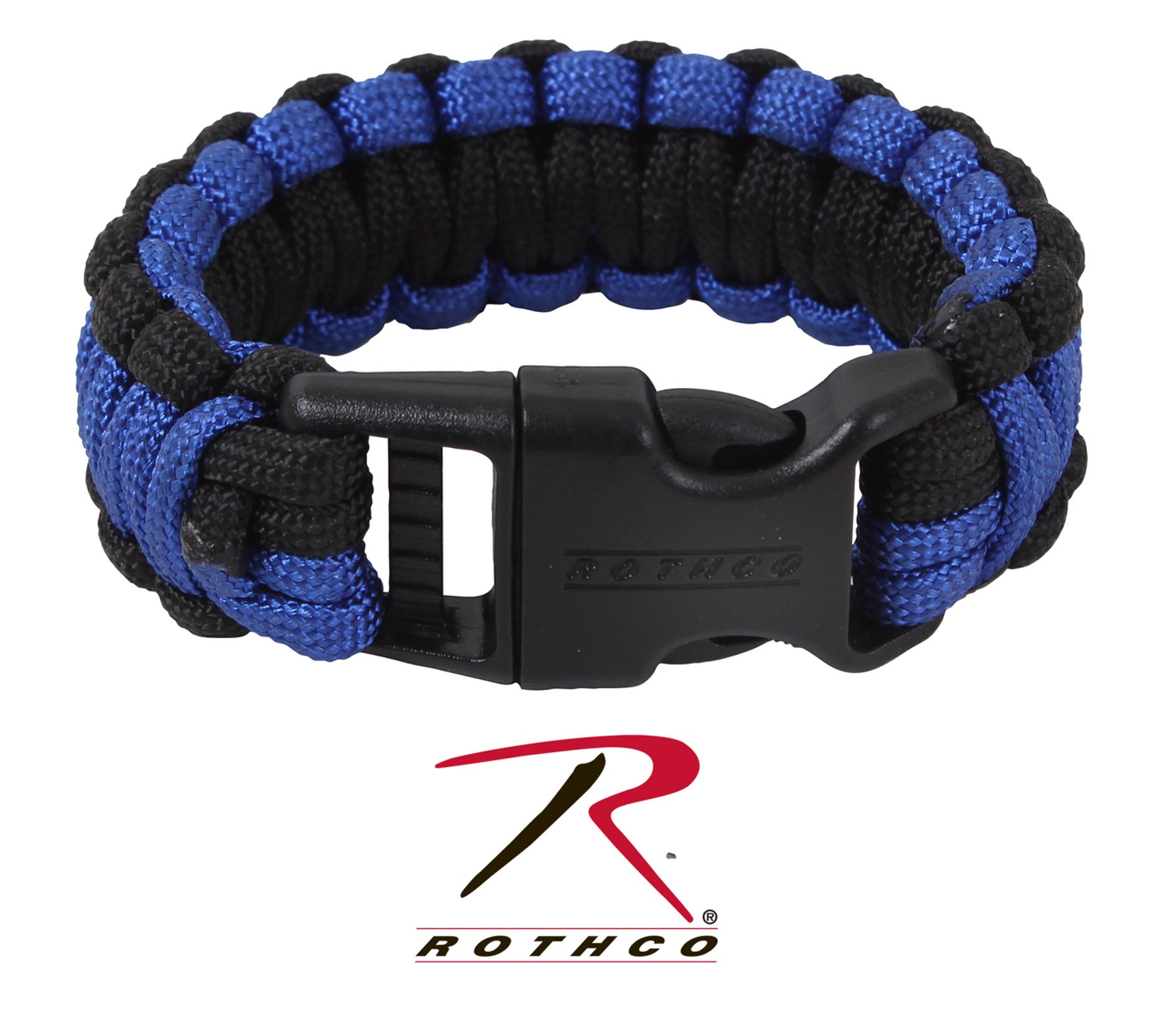 Premium Deluxe Thin Blue Line Paracord Survival Bracelet for Police Support