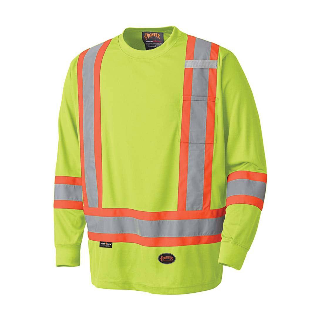 Pioneer High-Visibility Birdseye Design Long-Sleeved Safety Work Shirt