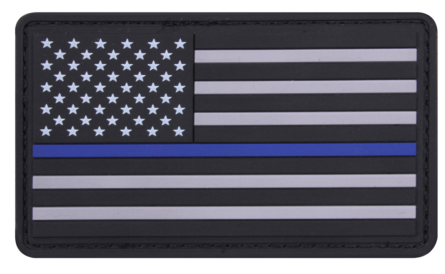 High - Quality PVC Thin Blue Line Police Support Flag Patch with Hook Backing