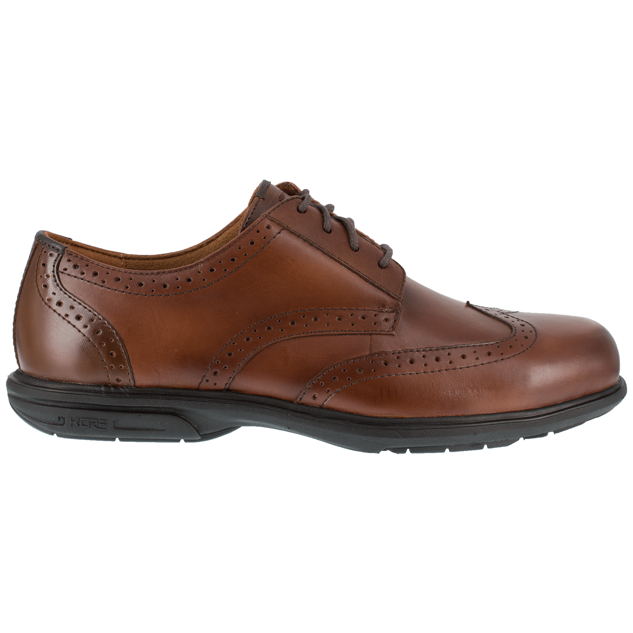 Florsheim Men's Brown Steel Toe Loedin Wing Tip Lace - Up Work Shoes FS2023