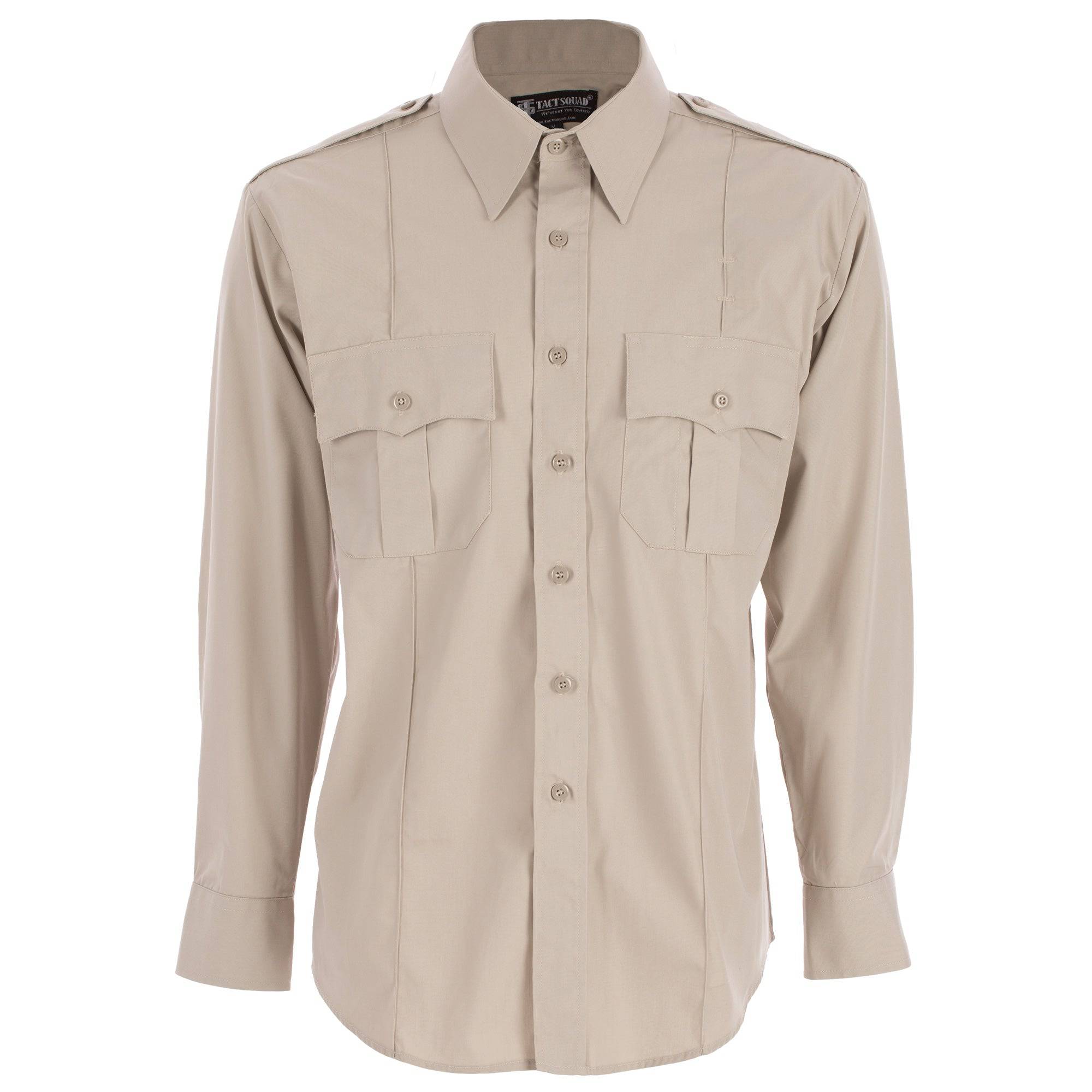Tact Squad Men's Comfortable Polyester/Cotton Blend Long Sleeve Uniform Shirt - 8003