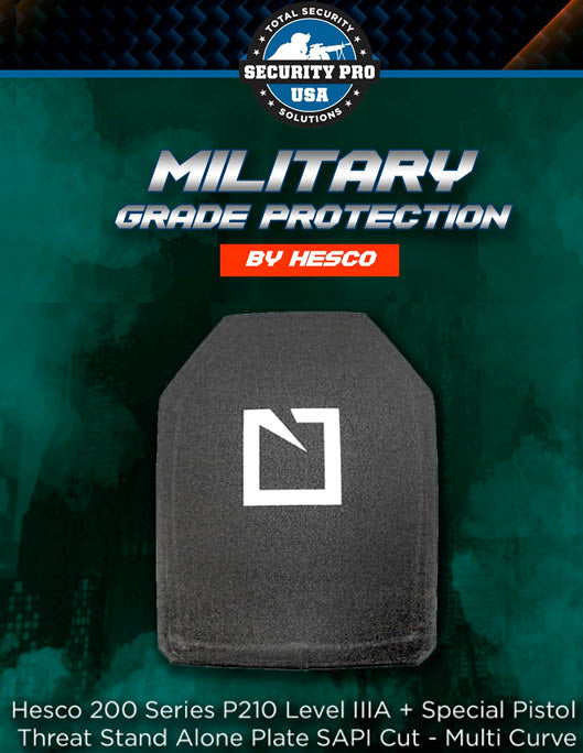Hesco 200 Series P210 Level IIIA+ Stand - Alone SAPI Cut Multi - Curve Armor Plates (Sold Individually)