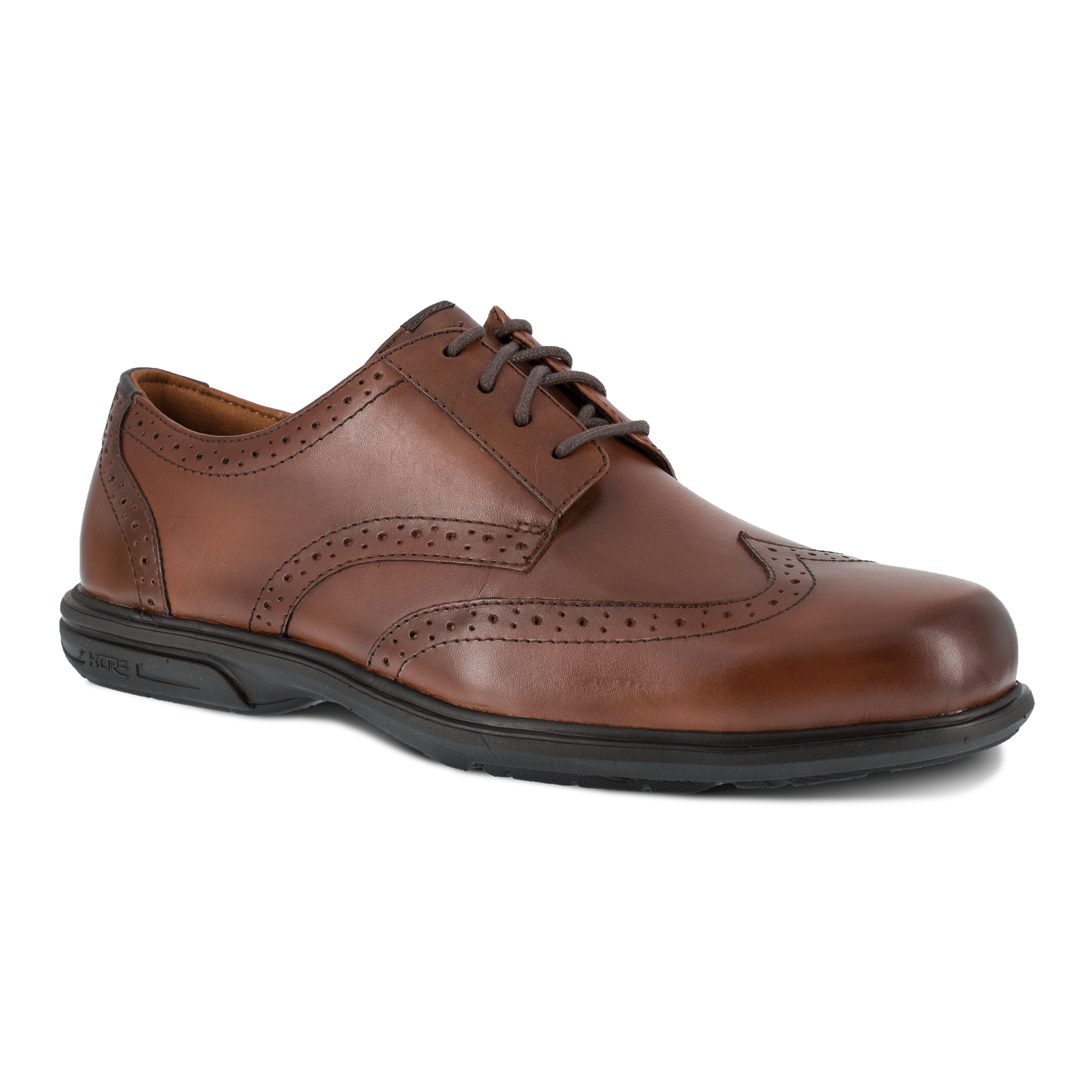 Florsheim Men's Brown Steel Toe Loedin Wing Tip Lace - Up Work Shoes FS2023