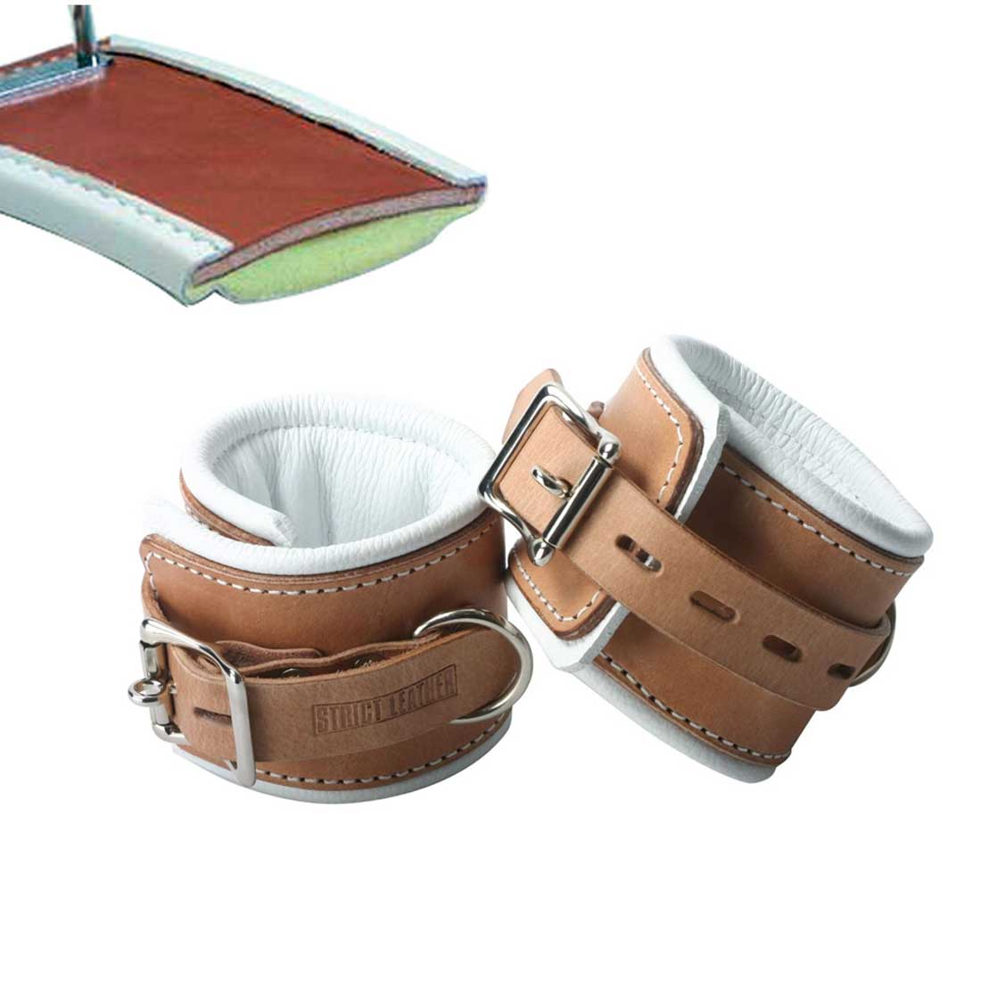Humane Leather and Polyurethane Non-Locking Wrist Restraints for Safe and Comfortable Restraint Applications