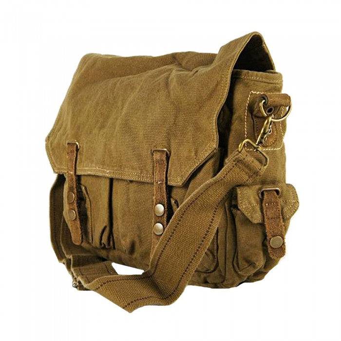 Rakuda's Versatile 100% Cotton Canvas Messenger Bag in Washed Green